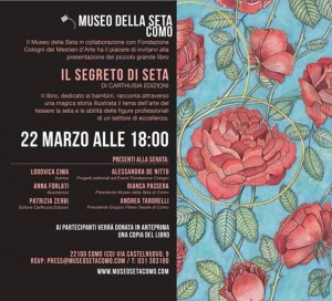 Presentazione del libro Il segreto di seta:; 22 marzo ore 18:00