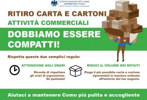Ritiro carta e cartone a Como: la campagna di sensibilizzazione per negozi